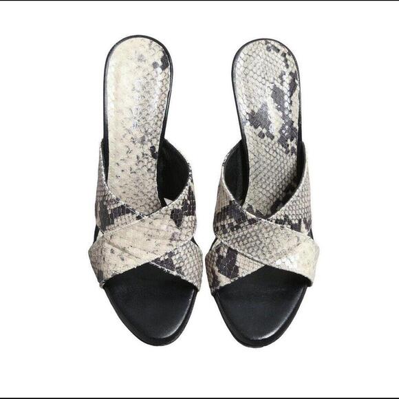 Snakeskin Python Animal Print Roccia Patsy Crossover Sandals Shoes Heels 8 -Bebe - Picture 3 of 8